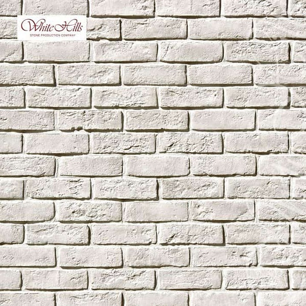 320-00 White Hills Облицовочный кирпич «Кельн брик» (Cologne brick), белый, плоскостной.