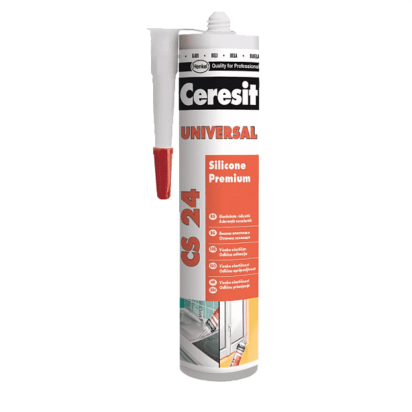 Универсальный силиконовый герметик Ceresit CS 24 белый 280 мл